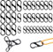 36 Stück S Karabiner Mini Karabinerhaken Metall Doppelkarabiner 8 Förmiger 2 Öffnungen 50mm/40mm/30mm Karabiner Klein für Outdoor Camping Zuhause Wandern(Schwarz)