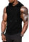 Babioboa Herren Fitness Kapuzenpullover Workout Tanktop ärmellos Hoodie Muskelshirt mit Tasche Gym Sports Schwarz XXL