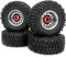 hobbysoul RC verstellbare 4 Offsets 2,2 Beadlock Räder und Reifen, Silber Schwarze Felgen und Höhe 5,0Zoll Reifen passend für RC Mud Crawler Trail Gen7 Gen8 / Axial Capra Wraith,(4er-Pack)