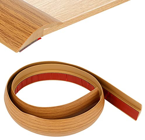 Rampe de transition autocollant 2 m, profilé de compensation de hauteur, baguette de recouvrement, profilé d'ajustement, rail de porte, rail de transition, tapis de porte, tapis de sol, marron clair -