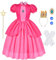 Aomig Peach Princesse Déguisement Enfant, Rose Peach Robe de Soirée Cosplay Halloween Costume, Peach Princess Costume Dress Fille Costume Princesse Peach Halloween Carnaval Noël Anniversaire Fête(150)