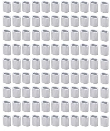 Lot de 100 manchons à sertir en aluminium pour câbles et manchons de pêche (0,8 mm elliptique)