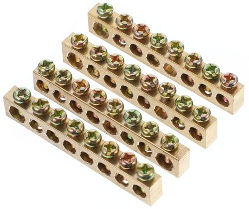 JECOMPRIS 4 Piezas 8 Terminales Varillas De Cable Marioneta De Empuje Barra Neutra Suelo Bloque De Distribución Kit De Barra Colectora Terminal Barra De Tierra Barra Colectora De Cobre Latón