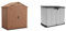 Keter Darwin Outdoor Apex Double Door Garden Storage Shed 6 X 4ft Brown Wood Look And Feel & Store It Out Nova Outdoor Garden Furniture Storage Shed Light Grey with Dark Grey Lid