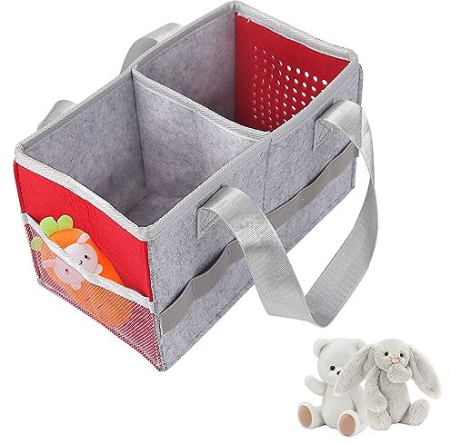 Blnriam Tragetasche für Toniebox-Starterset und Zubehör,Tonie aufbewahrung,Tasche toniebox, Filz-Organizer-Tasche für Tonies-Figur und Toniebox(Rot)