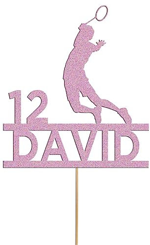 Personalised Badminton Lover Cake Topper Celebrate with Smash Shot Cake Topper Birthday Celebration Decoration Any Name & Age