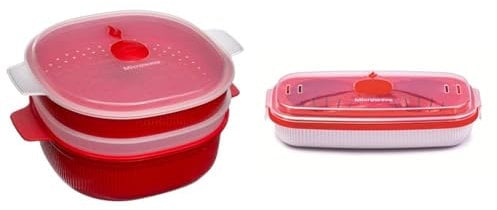 Snips | Vaporiera Per Microonde | Vaporiera Con 2 Vassoi | Contenitore per Microonde | 4 LT & Cuoci Uova, Frittata & Omelette per microonde | 0,75 LT | Colore Bianco | Linea Tempozero