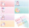 60pcs Etiquetas Escolares Adhesivas Unicornio para Niñas Pegatinas Pizzara para Cuaderno Nombre Eitquetas 7,6x3,5cm
