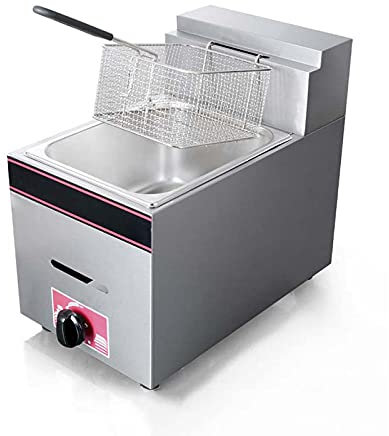 MAHNFEID Gas Deep Fryer Deep Fryer 6L Stainless Steel Deep Fryer Commercial Countertop Restaurant Deep Fryer Large Capacity Single Tank Deep Fryer