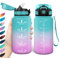 HoneyHolly Trinkflasche 500ml, Auslaufsicher, Wasserflasche BPA-Frei, Motivierende mit Zeitmarkierung, Trinkflasche mit Strohhalm, Trinkflasche Sport für Kinder, Fahrrad, Fitness, Schule, Büro
