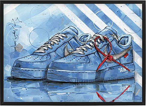 Jos Hoppenbrouwers Air Force 1' Sneaker-Kunstdruck, gerahmt und signiert, 43 x 30,6 cm