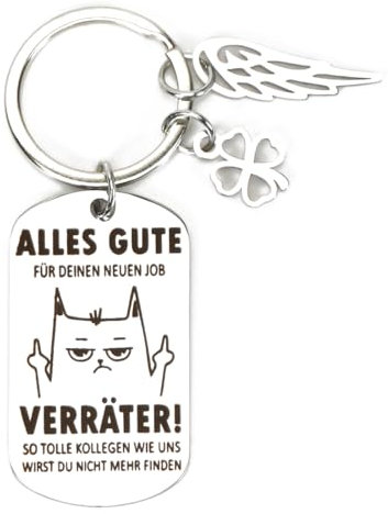 MorLuks Abschiedsgeschenk Kollegen, Schlüsselanhänger Abschied, Geschenk Abschied Kollegin, Schlüsselanhänger Glücksbringer für Kollegen Jobwechsel Rente Ruhestand Neuer Job Mutmacher