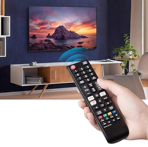 Télécommande universelle de rechange pour Samsung LCD, LED, UHD, QLED, 4K, HDR, 3D et Smart TV (BN59-01315B) Noir
