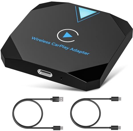 CMSTEDCD Adaptador Carplay Inalambrico 2024 Plug & Play Bluetooth CarPlay Convierte cableado a inalámbrico para Coches con Carplay Compatible con Coches posteriores a 2017 y Sistemas iOS 13+