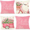 ZWJD Blumen Kissenbezug frühling 40x40 4er Set Kissen FrühlingDekokissen Leinen Kissenhülle Kissenbezüge Florales Aquarellgemälde Kissenhüllen für Sofa Wohnzimmer Deko frühling Zierkissen 40x40cm