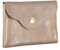 Double Tree - Petit Porte-Monnaie Cartes Femme - Portefeuille Ultra Fin Cuir Véritable Irisé à Magnétique - Compact Léger - Taupe