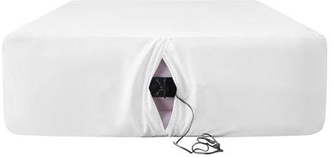 Antranfour Full Fitted Sheet for Air Bed with Pump Opening,Ultra-Soft Durable Breathable Air Mattress Sheets,Fits 15-24 Inch Extra Deep Pockets,Inflate at Any Time-White