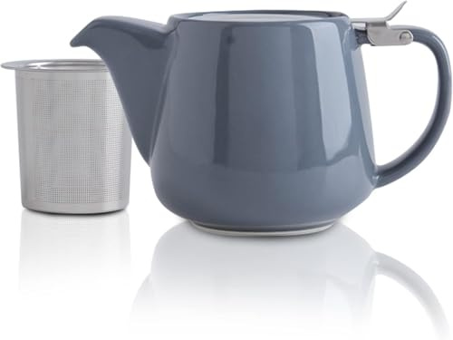 VIVILINEN Teiera con Infusore Rimovibile e Coperchio in Metallo da 1,2 Litri, Teiera in Ceramica per Tè in Foglia e Tè Sfuso