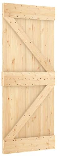 Porta NARVIK in legno massello 85 x 210 cm - pino non trattato, robusto e durevole per interni, design naturale per ambienti eleganti