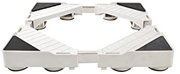 Verstellbarer Edelstahl-Waschmaschinenständer, universeller Kühlschrankhalter, passend für 45-72 cm Breite 50-77 cm, Länge 5,5 cm Höhe, Anti-Vibrations-Basis für Waschmaschine/Trockner