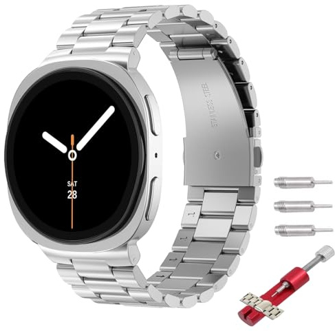 YuiYuKa Metall Armband für Samsung Galaxy Watch 8 9/8 Classic Armband | Edelstahl No Gap Business 316L Metallarmband für Samsung Watch 8 9 band 44mm 40mm/8 Classic Band 46mm Gliederarmband