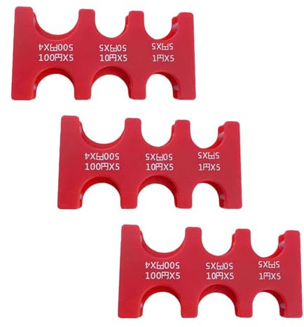 Lot de 3 distributeurs de pièces de monnaie Yen japonais avec 6 emplacements pour un rangement efficace et un accès rapide au plateau de voiture