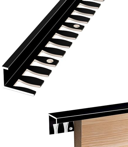 Aluminiumlegierung Biegbar Fliesenschiene Einfassprofil Biegbar Übergangsleiste Boden Für Laminat, Parkett Und Fliesen(3pcs)(Black,1.85 * 90cm(3pcs))