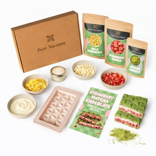 Pure Xocolate Juego de manualidades de chocolate Matcha con molde de silicona e ingredientes de primera calidad | Idea de regalo