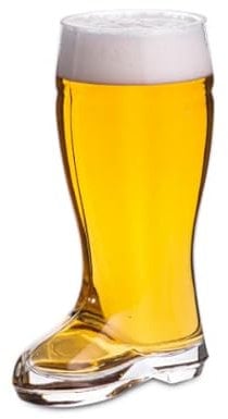 bar@drinkstuff Glass Beer Boot 1 Pint - Case of 24-19.5cm Glass Boot Holds 700ml to The Brim
