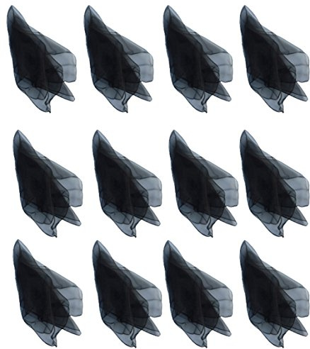 Hoerev Kleine Packung mit 12 Juggling (Tanz) Schals 40cmx40cm Kleine Floaty Schals für Kleine Leute,12 Schwarz