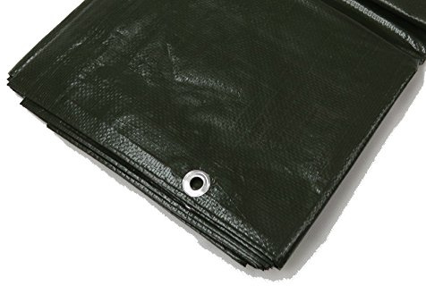 Gewebeplane grün 3,5 x 6 m 21 m² mit Metallösen 280g/m² Typ 413506