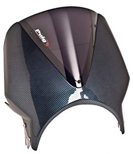 Puig 003CF Short Windscreens for Round Headlights , Dark Smoke
