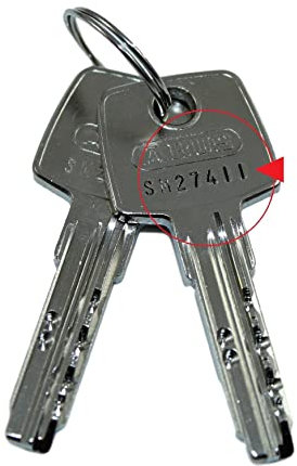 Schlüssel mit SN Logo nach Code für ABUS Zylinder Serie EC550 (SMxxxxx)