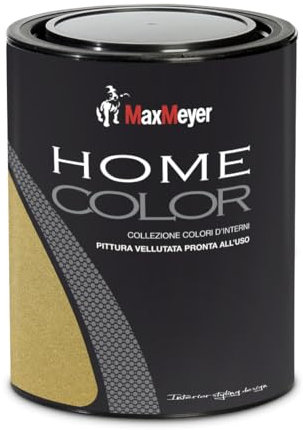 MaxMeyer Pittura colorata lavabile finitura metallizzata per interni Home Color ORO 0,75 L