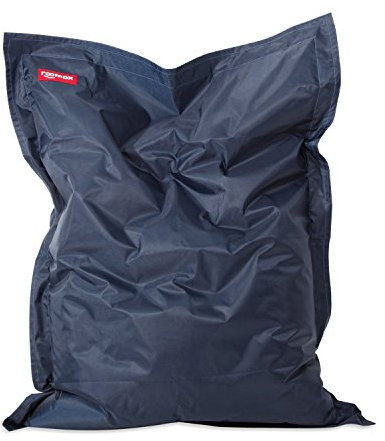 Roomox Kingsize Sitzsack Original – Kingsize Sitzsack für drinnen und draußen Stoff 180 x 140 x 30 cm, gigantischer Sitzsack Bodenkissen aus Wasserresistentem Polyester, Navy - Dunkelblau