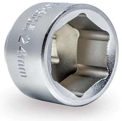 Autojack Oil Filter Socket 24mm 3/8 Inch Square Drive Removal Tool Wrench Low Profile CRV for BMW N62 5 or 7 Series V8 Engines