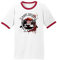Pop Threads Camp Crystal Lake Counselor Staff Bloody Horror Graphic Tee T-Shirt für Herren, Ringer | Weiß/Rot, Klein