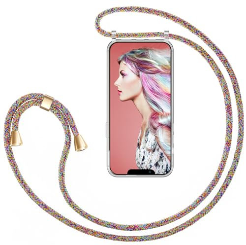 ZhinkArts Collier pour Apple iPhone 11 Pro - 5,8 Display - Étui de Téléphone avec Cordon - Coque pour Smartphone, Ètuis à Bandoulière - Arc-en-Ciel