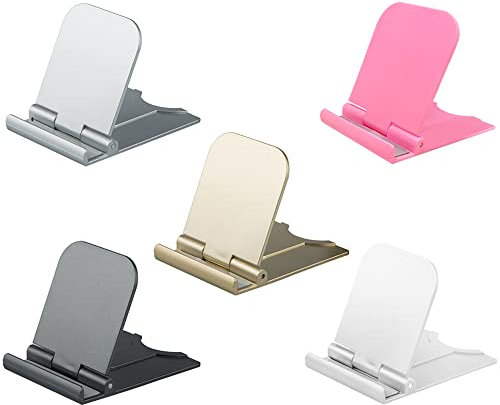 AIFUDA - Supporto pieghevole per cellulare, supporto universale per tablet, lettori, mini iPad, smartphone, 5 pezzi