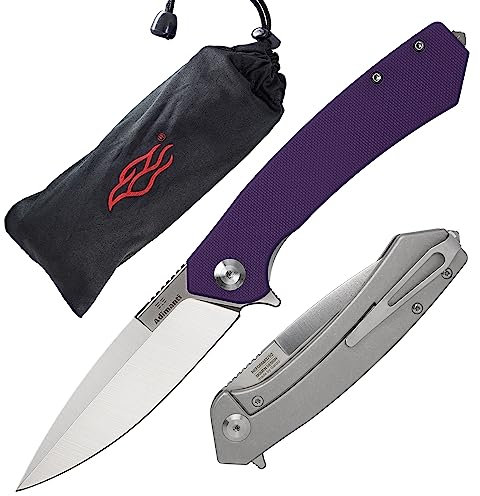 Skimen Knife - Pocket Folding Knife GANZO Firebird Adimanti G10 Handle D2 Steel (Purple)