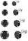 Shuxin Damen Ohrstecker Silber, 4 Paare 925 Sterling Silber Zirkonia Ohrstecker Ohrringe Set, Hypoallergen Unisex Klein Schlafen Knorpel Ohrstecker mit Schwarz 5A Zirkonia, Größe in 3, 4, 5, 6mm