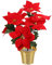VOSAREA Weihnachtsstern Blumen Blumentopf Künstliche Rote Weihnachts Weihnachtsstern Seide mit Goldfolie Wrap für Hausgarten Weihnachten Tischdekoration Dekorationen