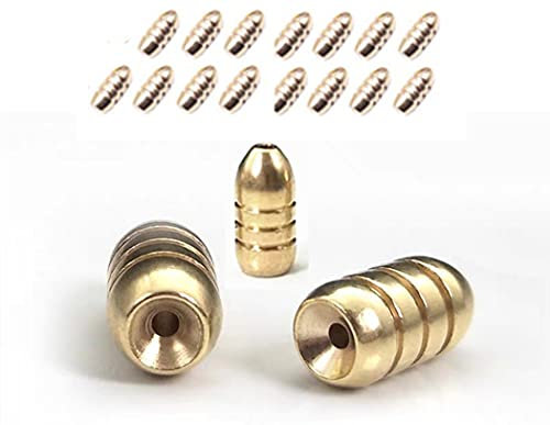 Toasis Messing-Angelgewicht, Texas Carolina Rig Angeln Bullet Sinker Set, verschiedene Größen (5 g, 15 Stück)