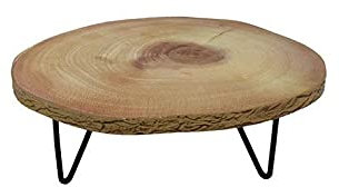 Alzatina in Legno Naturale 24 cm pedana Pallet Vassoio Tronco Presentazione Aperitivo Tagliere Salumi