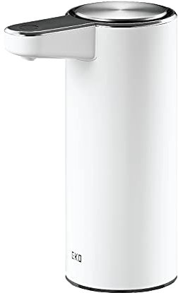 EKO Aroma Automatischer Seifenspender – USB wiederaufladbar, kein Tropfventil, nachfüllbar, Flüssig-Bewegungssensor-Handseifenspender – perfekt für Bad und Küche, Weiß, H 18 x B 7 x T 12 cm (250 ml)