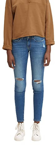 TOM TAILOR Denim Damen Jona Extra Skinny Jeans 1030087, 10123 - Destroyed Mid Stone Blue Denim, 30W / 32L