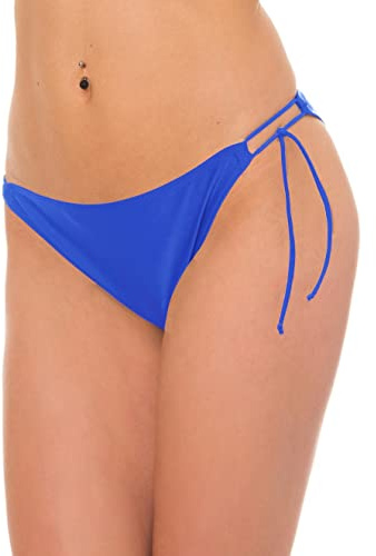 Aquarti Damen Bikinihose Seitlich Gebunden Bikinislip Brazilian Style, Farbe: Kornblumenblau, Größe: 40