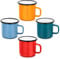 Onader Enamel Mug Set of 4, 12Oz Enamel Coffee Tea Mugs Cups, Red/Yellow/Green/Blue Retro Drinking Mug Tin for Home Office Travel Camping Picnic, Lightweight & Portable & Reusable, Easy Clean (350ML)