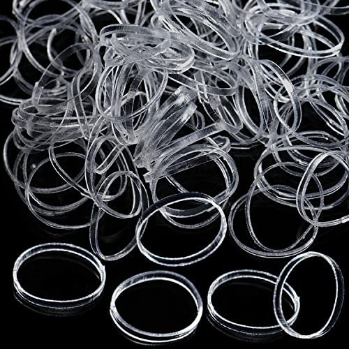 Durchsichtige Haargummis Mini Kleine Haargummis Elastische Haargummi ×300pcs für Kinderhaar, Hochzeitsfrisur und mehr. (Transparent)