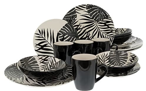 CreaTable, 25859, Serie TROPICANA, 16-teiliges Geschirrset, Kombiservice aus Steinzeug, spülmaschinen- und mikrowellengeeignet, Qualitätsproduktion